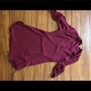 Maroon sheer shirt